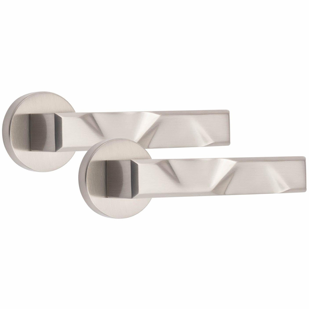 Golden Grace Satin Nickel Modern Nova Euro Lock Door Handle 70mm Image 2