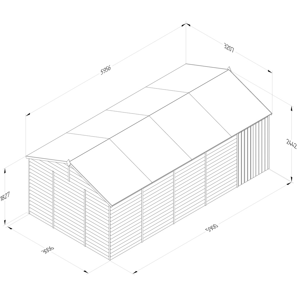 Forest Garden 4LIFE 20 x 10ft Double Door Reverse Apex Shed Image 9