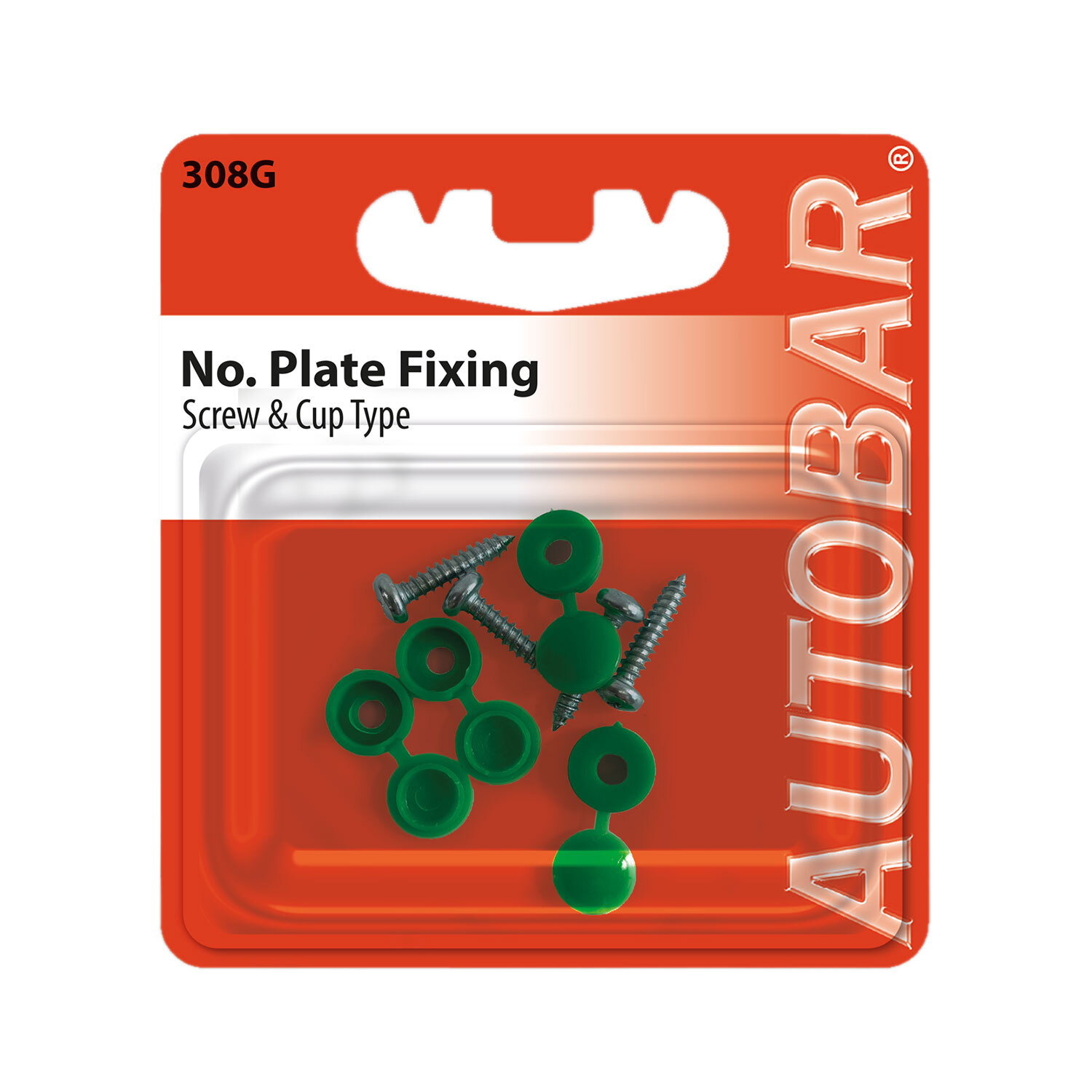Autobar Number Plate Fixing Screw and Cup Type - Green Image