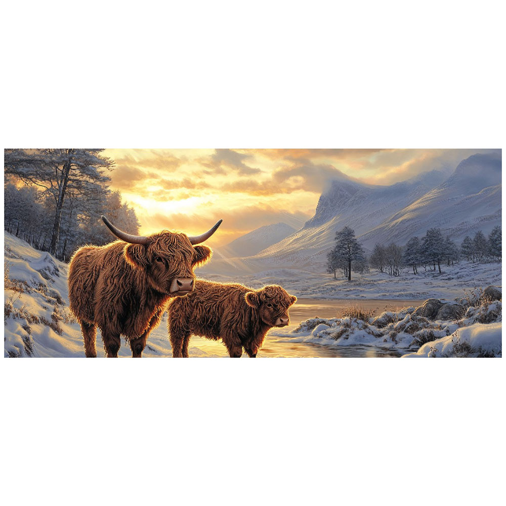 Warren Reed Designer Highland Cows by the Lake Bathroom Splashback 25 x 60cm Image 2