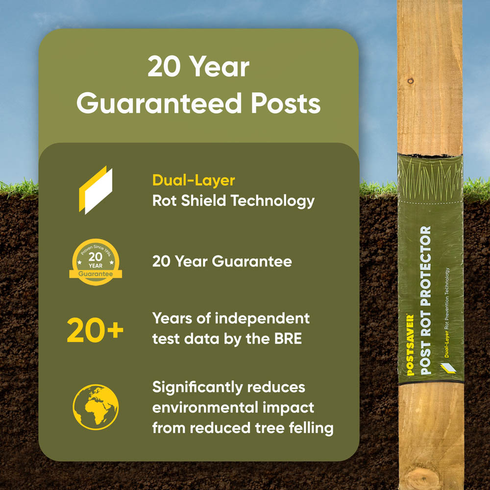 Postsaver Pro-Post 8ft 3 Pack UC4 Treated Wooden Fence Post 4 x 4 inch Image 6