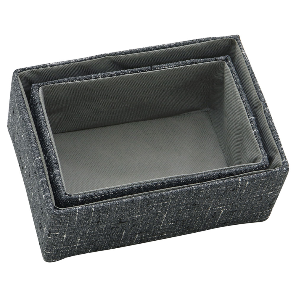 JVL Shadow Rectangular Fabric Storage Baskets 2 Pack Image 3