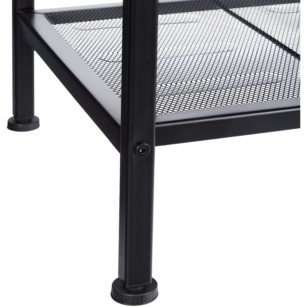 tectake Rochester Single Grid Shelf Dark Wood Bedside Table Image 6