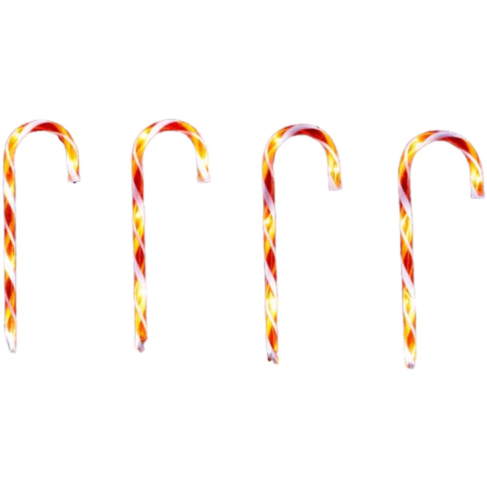 Samuel Alexander 8 Piece 80 Warm White LED Candy Cane Christmas Path Light Set Image 2