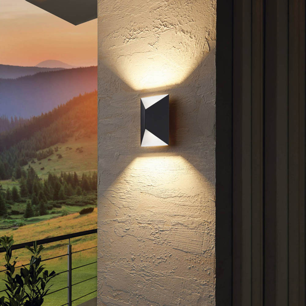 EGLO Predazzo 2L LED Anthracite and White Exterior Wall Light Image 2