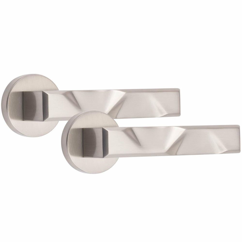 Golden Grace Satin Nickel Modern Nova Euro Lock Door Handle 70mm Image 2