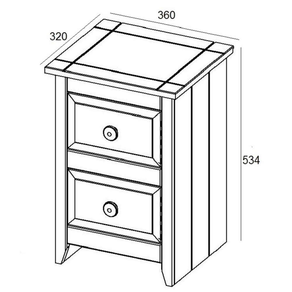 Capri 2 Drawer Carbon Petite Bedside Table Image 5