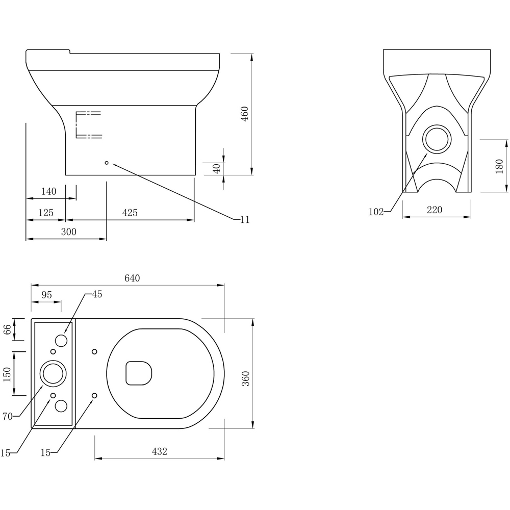 Bathstore Ventura Close Coupled Open Back Comfort Height WC and Soft Close Seat with Dual Flush Image 7