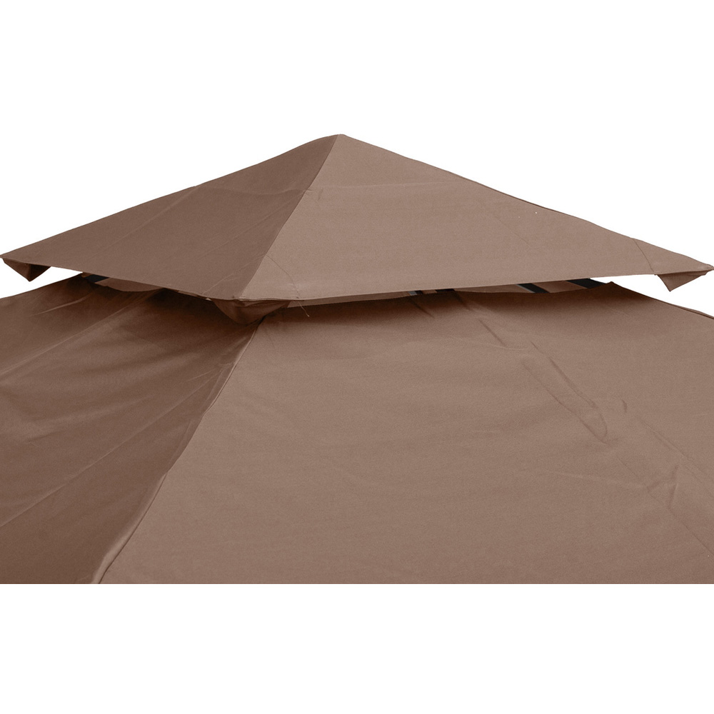Outsunny 3 x 3m 2-Tier Coffee Gazebo Canopy Replacement Cover Image 3