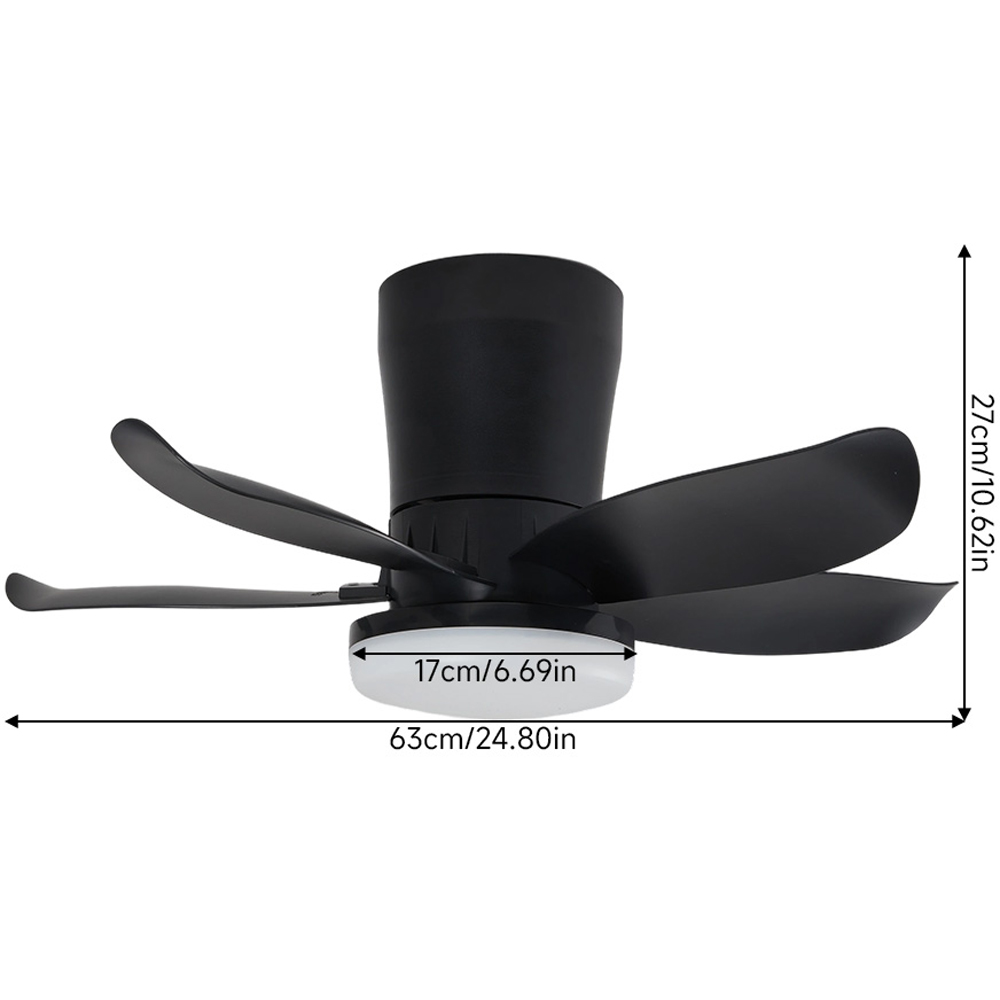 Living and Home Black LED Ceiling Fan with App and Remote Control 63cm Image 8