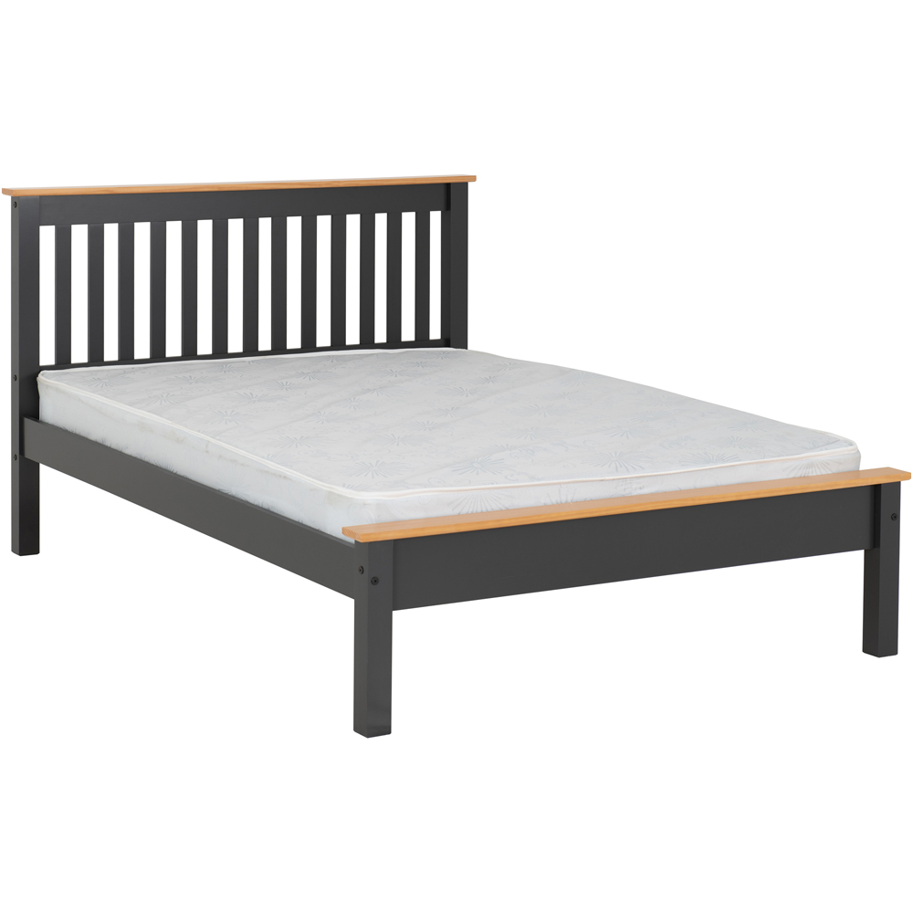 Seconique Monaco Small Double Dark Grey and Oak Effect Low End Bed Image 2