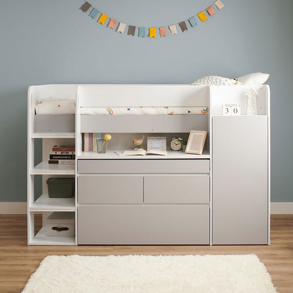 Flair Bailey Single Kids Cabin Bed with Pull Out Desk Wardrobe and Storage Shelves Image 7