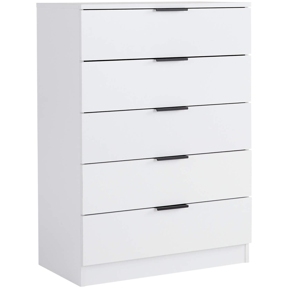 Home Source Phoenix 5 Drawer White Chest Storage Unit Image 2