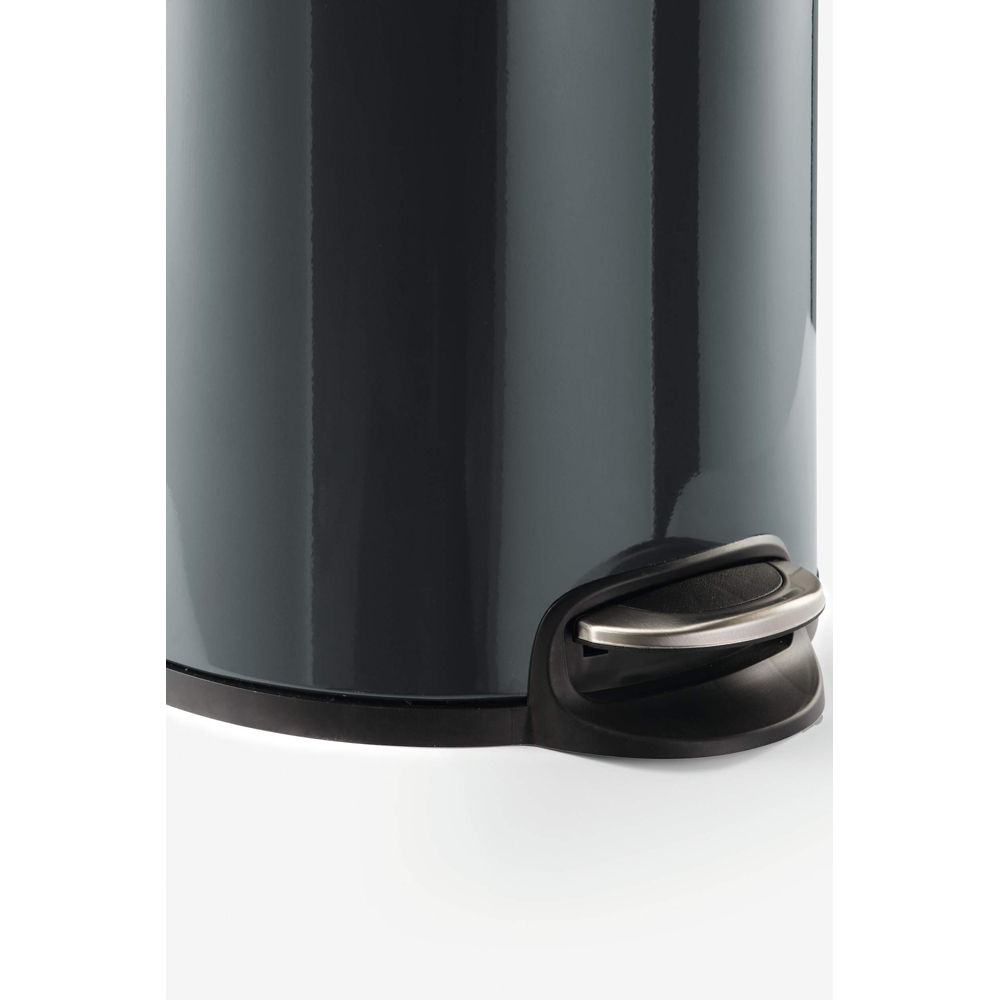 Durable Charcoal Grey Metal Pedal Bin 12L Image 3