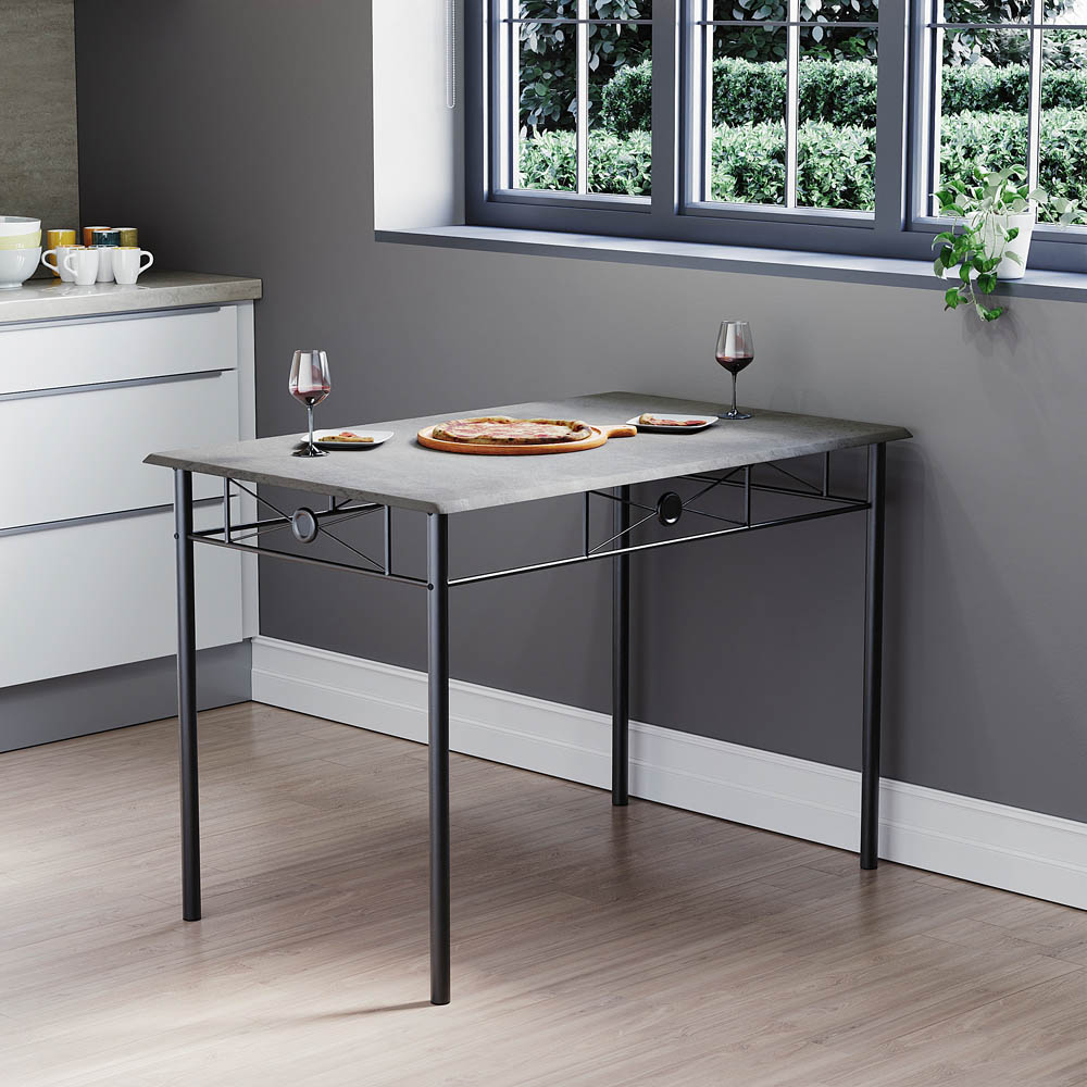 Vida Designs Roslyn 4 Seater Dining Set Concrete Grey Image 4