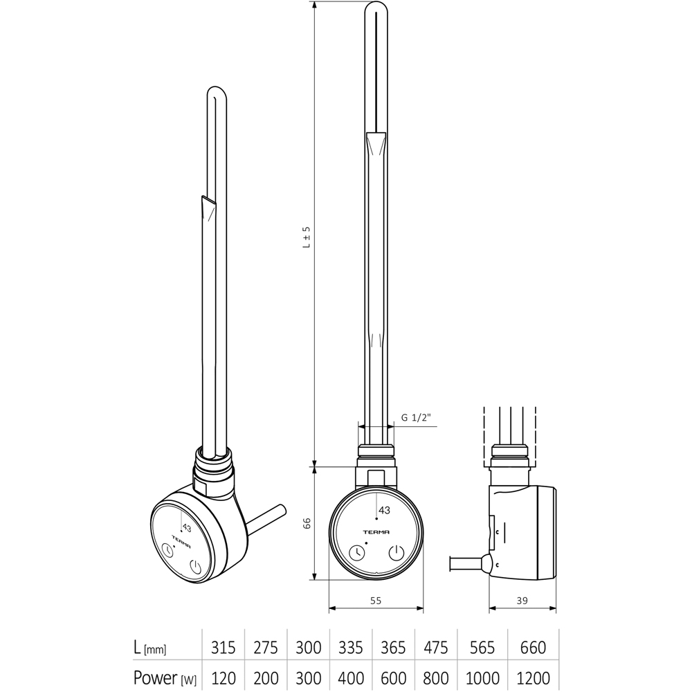 Terma 43D Silver Heating Element 600W Image 6