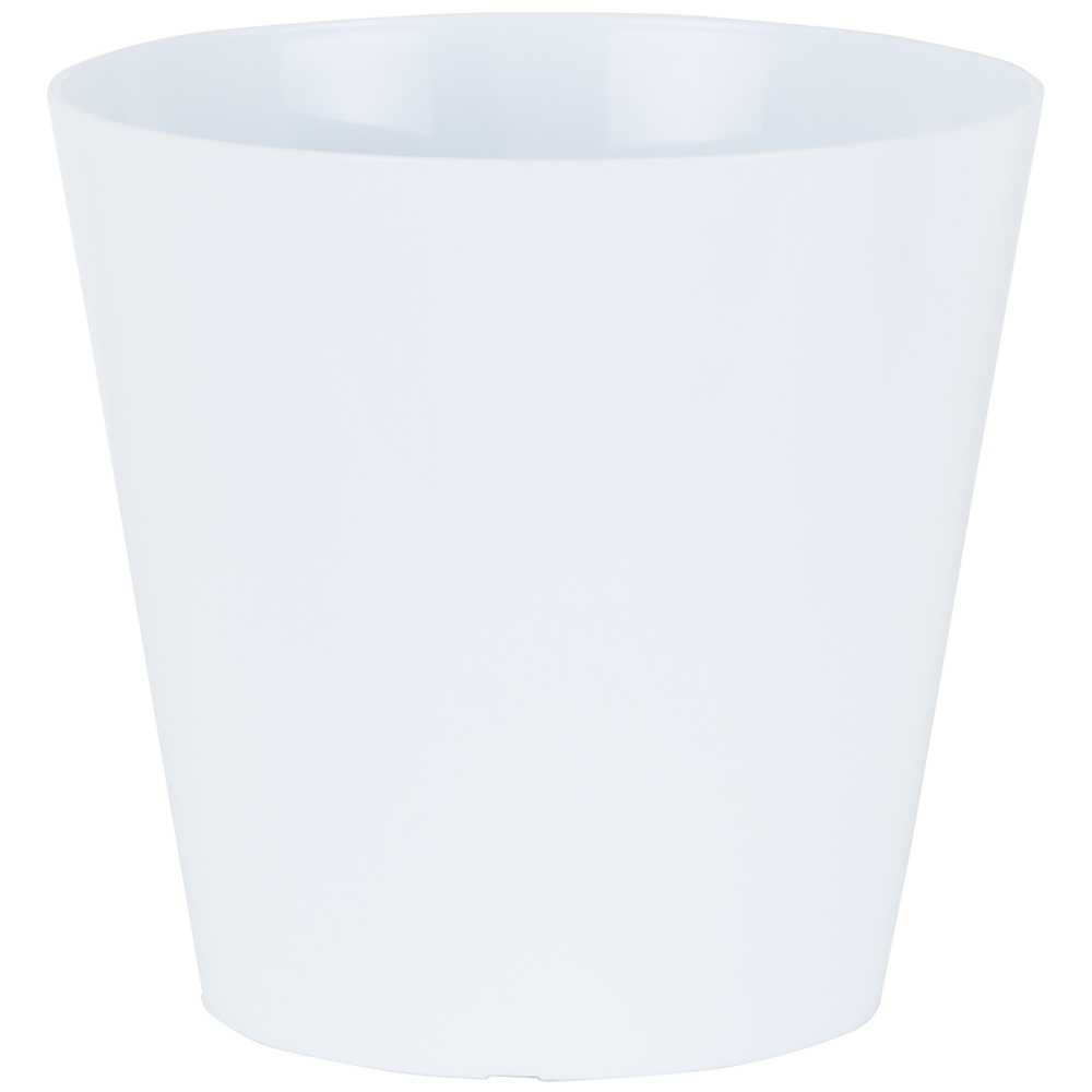 Wham Studio Ice White Round Plastic Planter 21cm 4 Pack Image 3