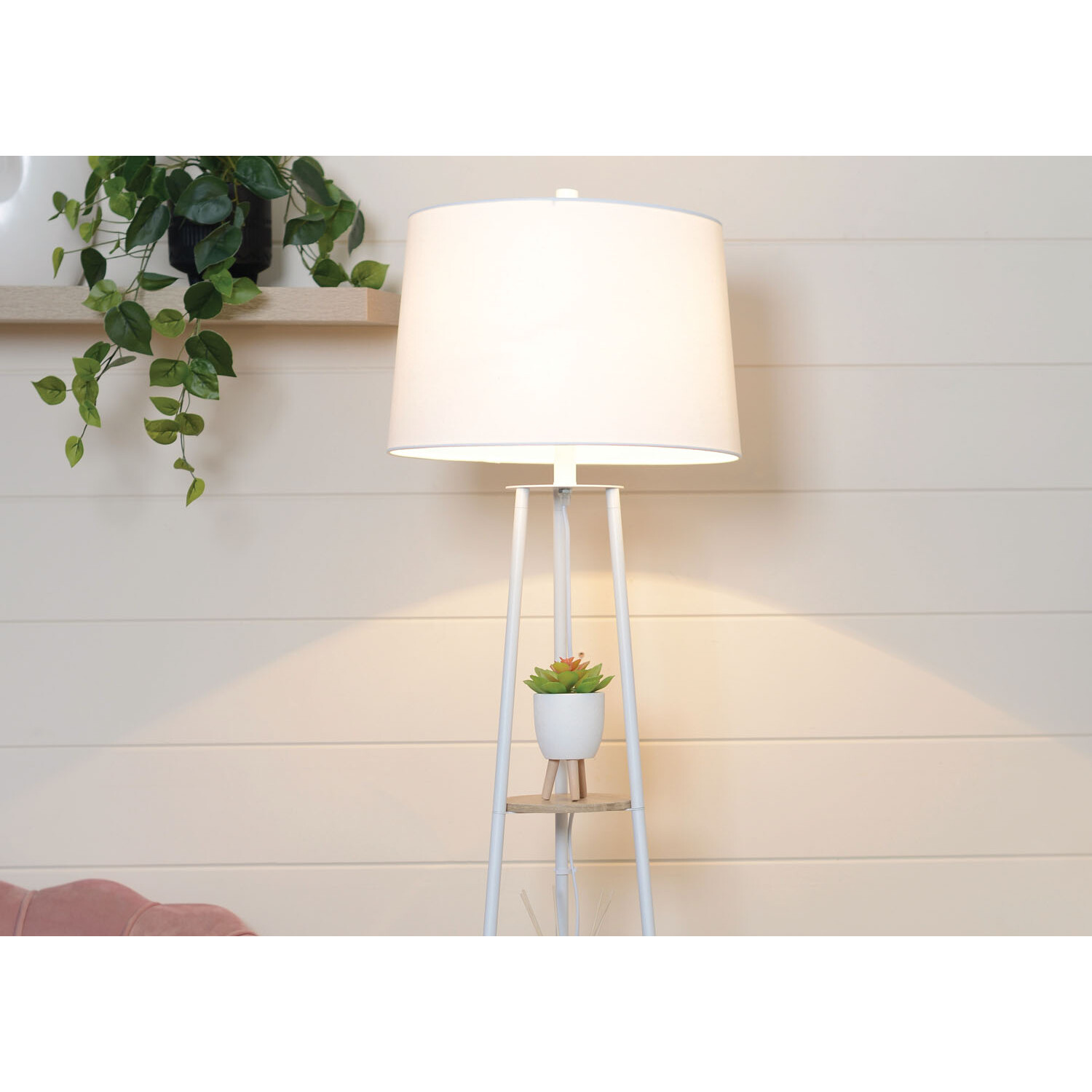 Evie White Shelf Floor Lamp Image 5