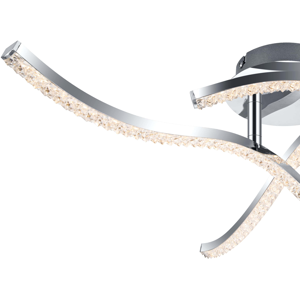 Cosylyte Kenworth 3 Light Chrome Wavy Beaded LED Ceiling Light Image 4