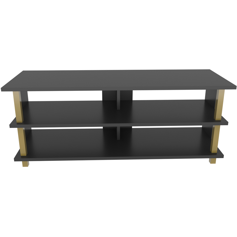 Decorotika Pueblo 4 Open Shelf Gold and Anthracite Wide TV Unit Image 3