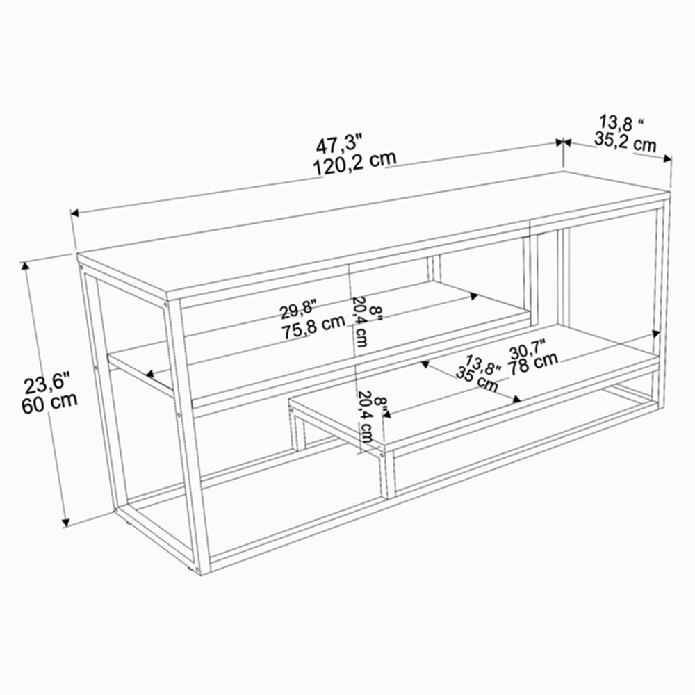 Decorotika Lorin 3 Shelf White Marble TV Unit Image 6