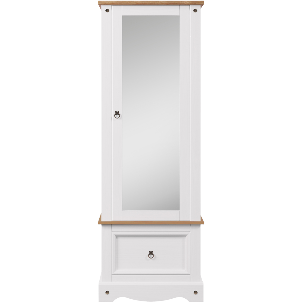 Core Products Corona Single Drawer Single Mirrored Door White Armoire Image 3
