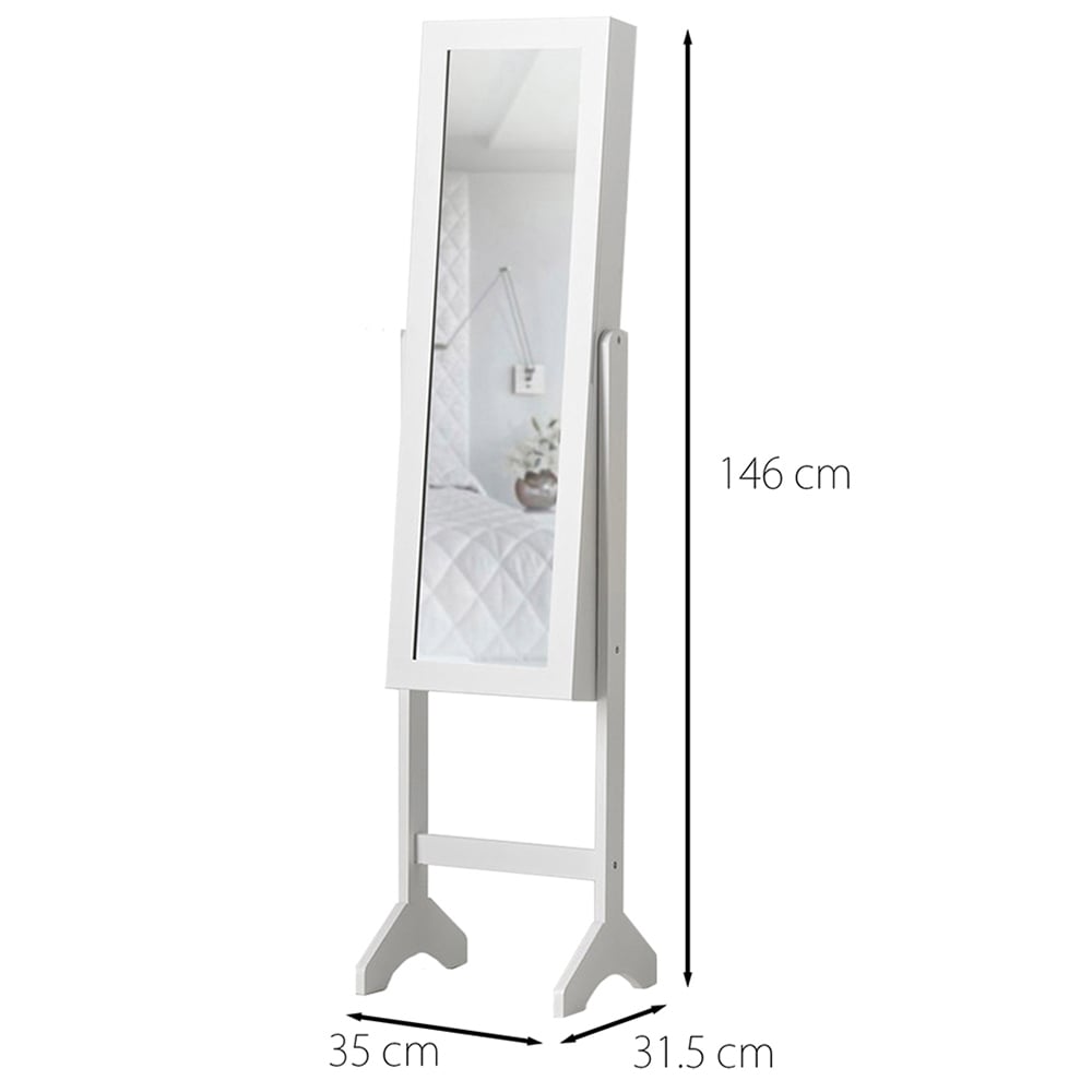 CARME Home Caitlyn Standing Full Length Jewellery Mirror Cabinet Image 6