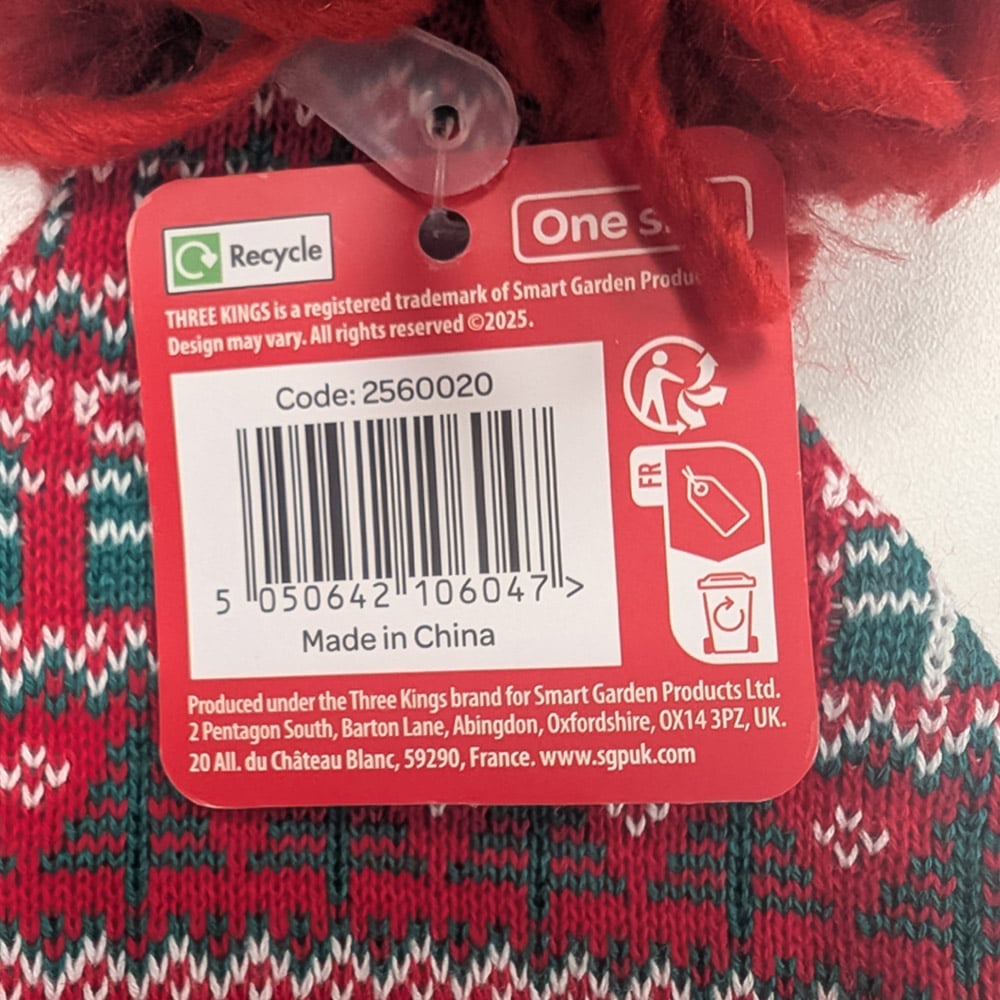 Samuel Alexander Red and Green Cotton Christmas Beanie Elf Hat Image 5
