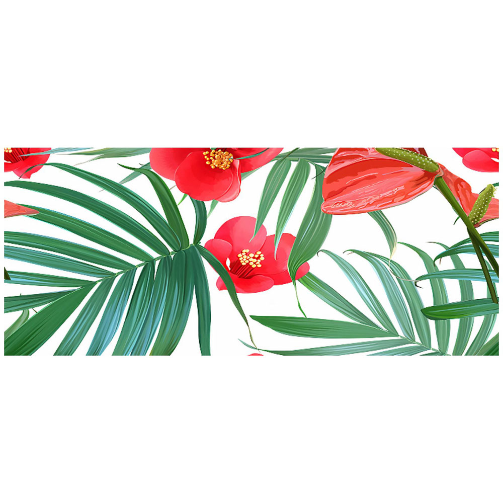 Warren Reed Designer Hawaiian Tropical Flowers Glass Bathroom Splashback 25 x 60cm Image 2