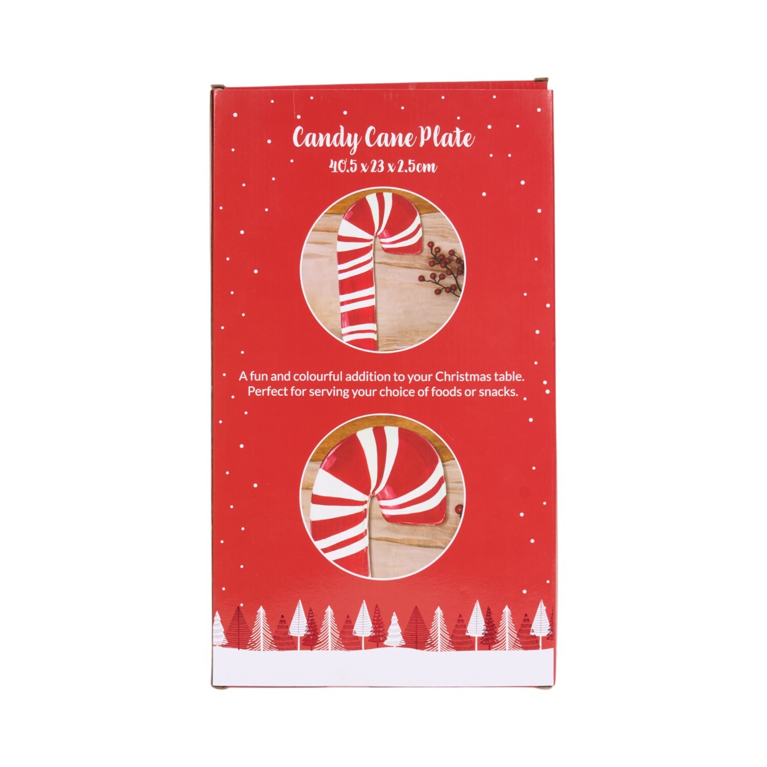 Candy Cane Ceramic Plate Red Image 5