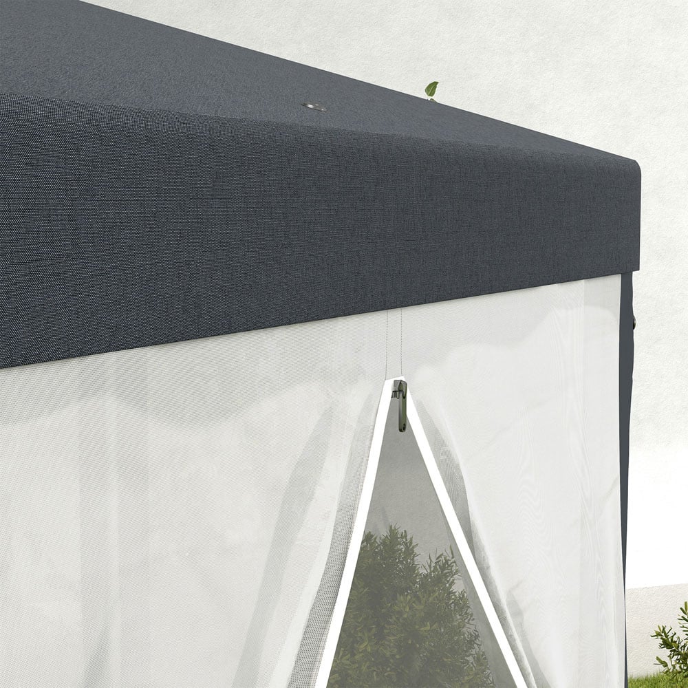 Outsunny 2 x 2m Dark Grey Hexagonal Gazebo Image 3