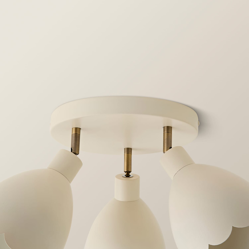 ValueLights Millie 3-Way Cream Scallop Adjustable Round Spotlight and Bulb Image 5
