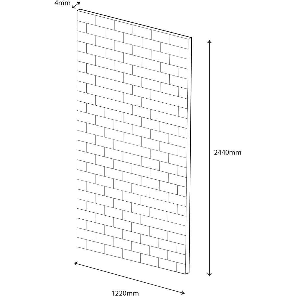 Wetwall Pure White Composite Tile Shower Wall Panel 2440 x 1220mm Image 5