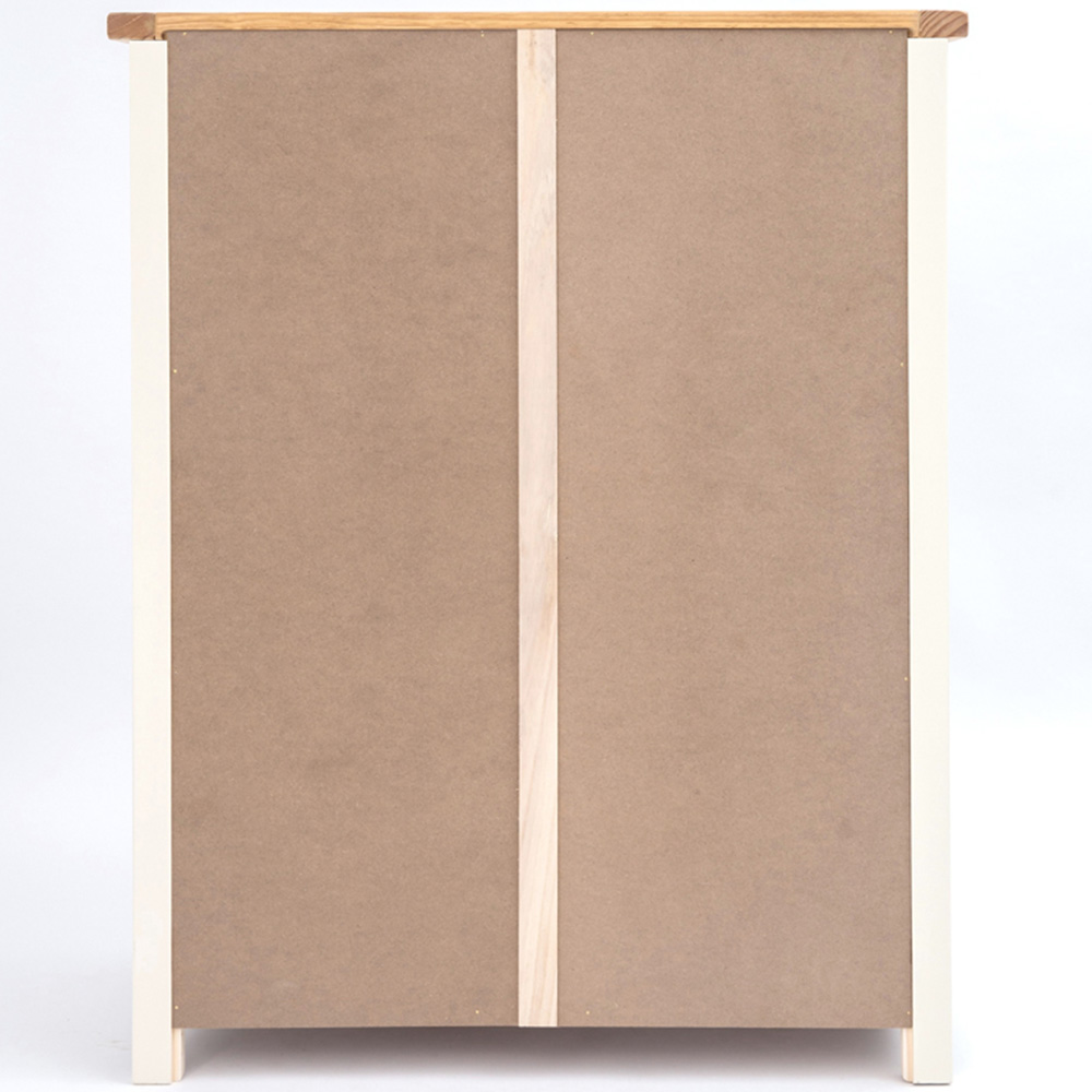 Cabinet Bits Maggiori 5 Drawer White Wood Knob Chest of Drawers Image 6