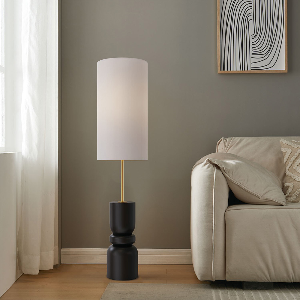 Ramona Floor Lamp - Black and Gold Image 2