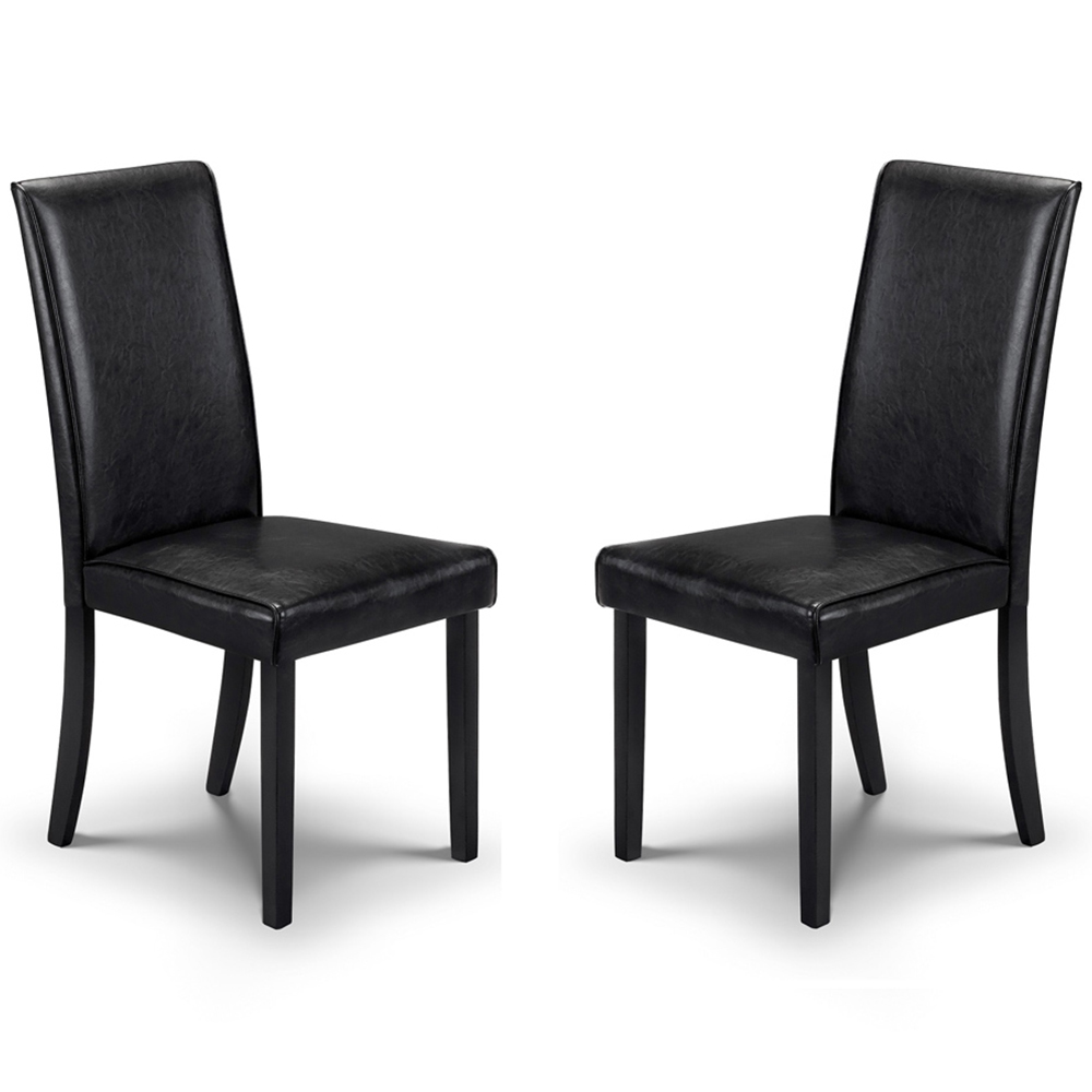 Julian Bowen Hudson Set of 2 Black Dining Chair Image 2