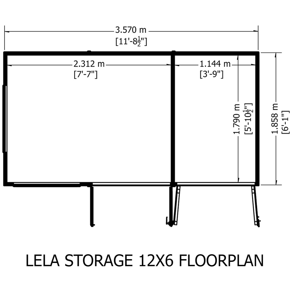 Shire Lela 12 x 6ft Double Door Summerhouse with Storage Image 7