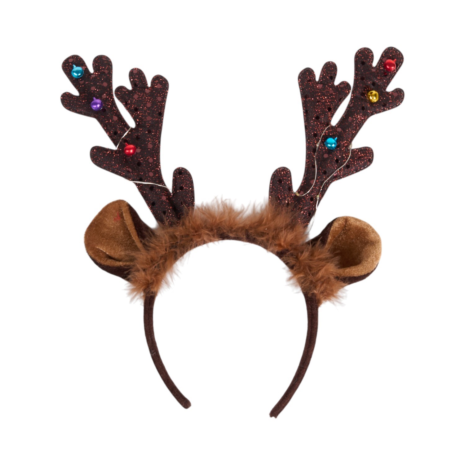 Festive Reindeer Headband Brown Image 1