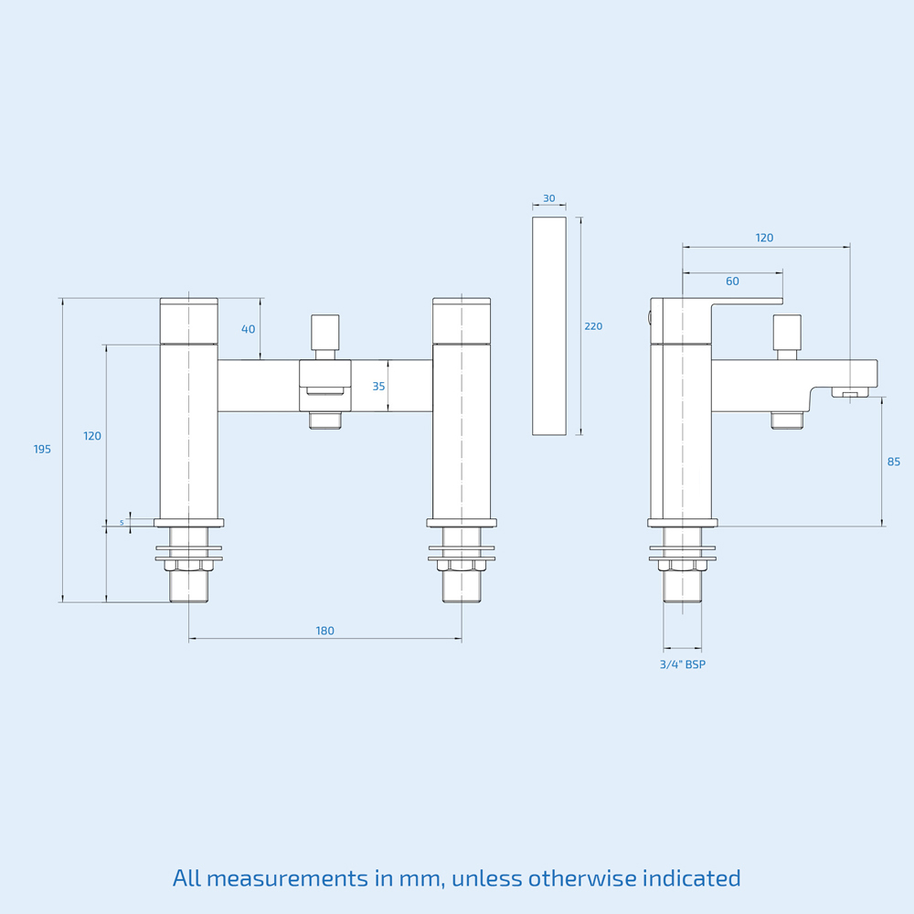 Nes Home Kenton Matte Black Square Riser Rail Shower Kit with Bath Filler Tap with Handset Image 5