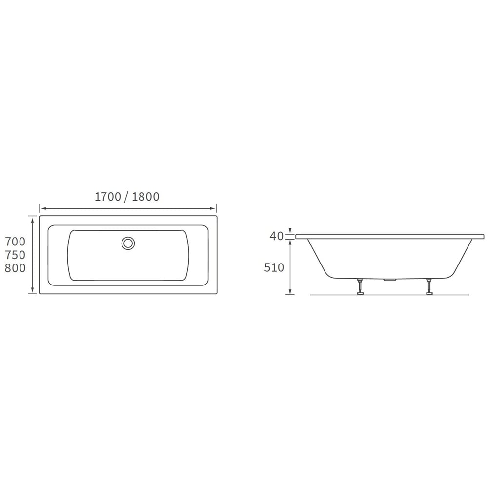 Bathstore Nazare White Double End Bath 1700 x 800mm Image 5