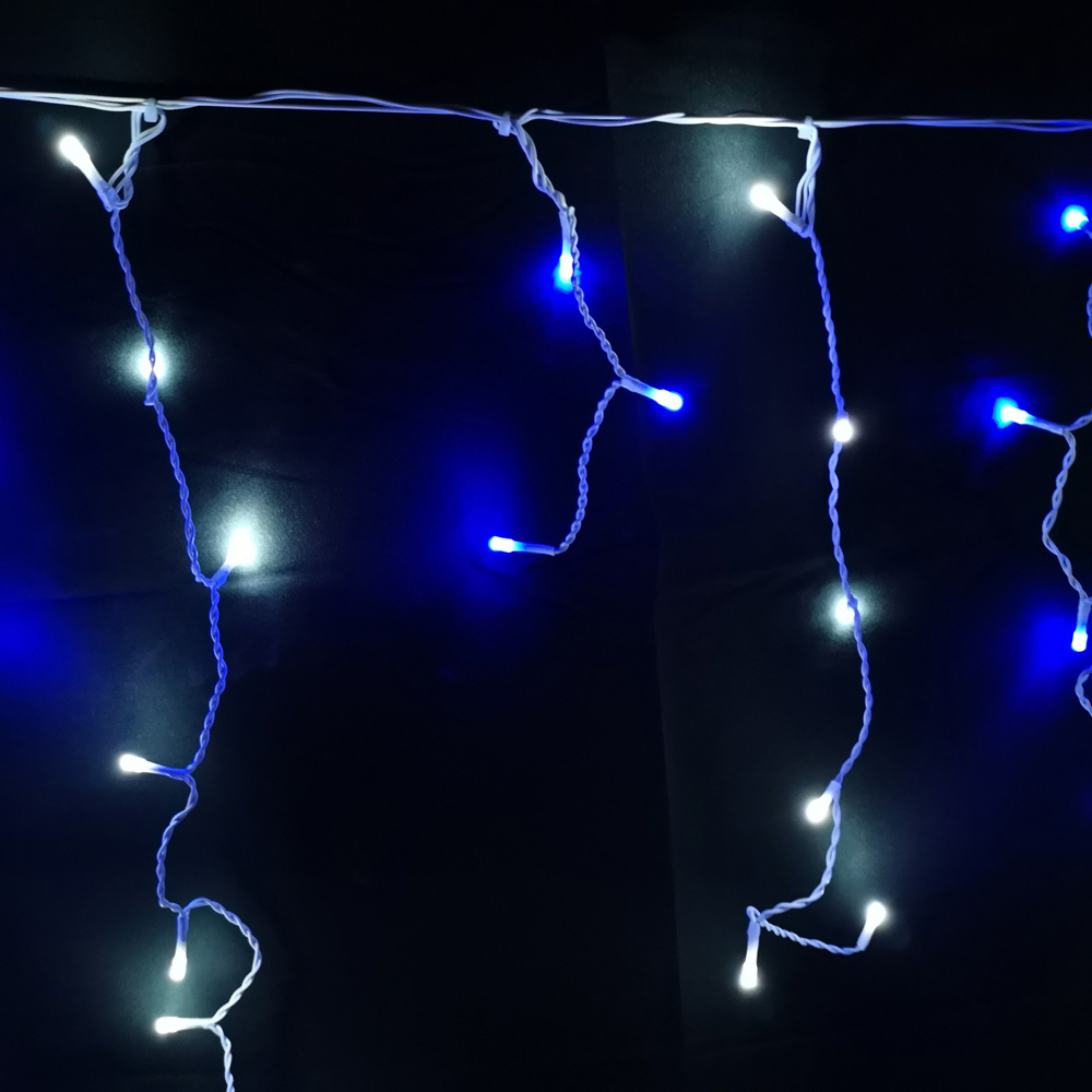 Premier IcicleBrights 640 Blue and White LED Multi-Function White Cable Icicle Light 11.5m Image 4