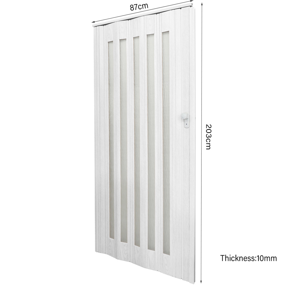 Living and Home Accordion White PVC and Acrylic Folding Door 87 x 203cm Image 8