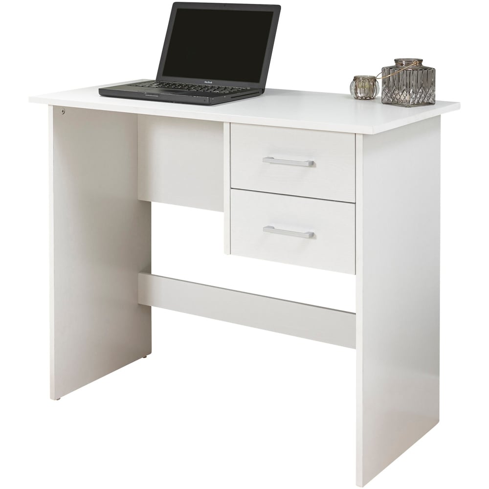 GFW Panama 2 Drawer Desk White Image 2