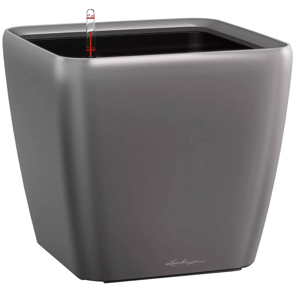 Lechuza Quadro LS 35 Charcoal Poly-Resin Self-Watering Planter 33cm Image 1