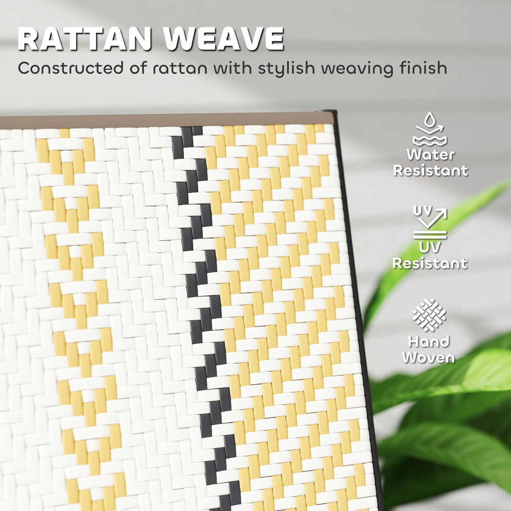 Outsunny Set of 2 Orange Rattan 5 Position Adjustable Folding Garden Chair Image 6