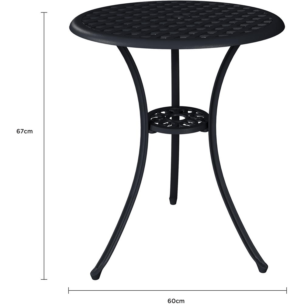 Charles Bentley Cast Aluminium 2 Seater Bistro Set Black Bronze Image 9