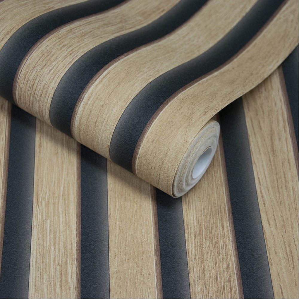 Grandeco Hermes Slat Wood Textured Wallpaper Image 2