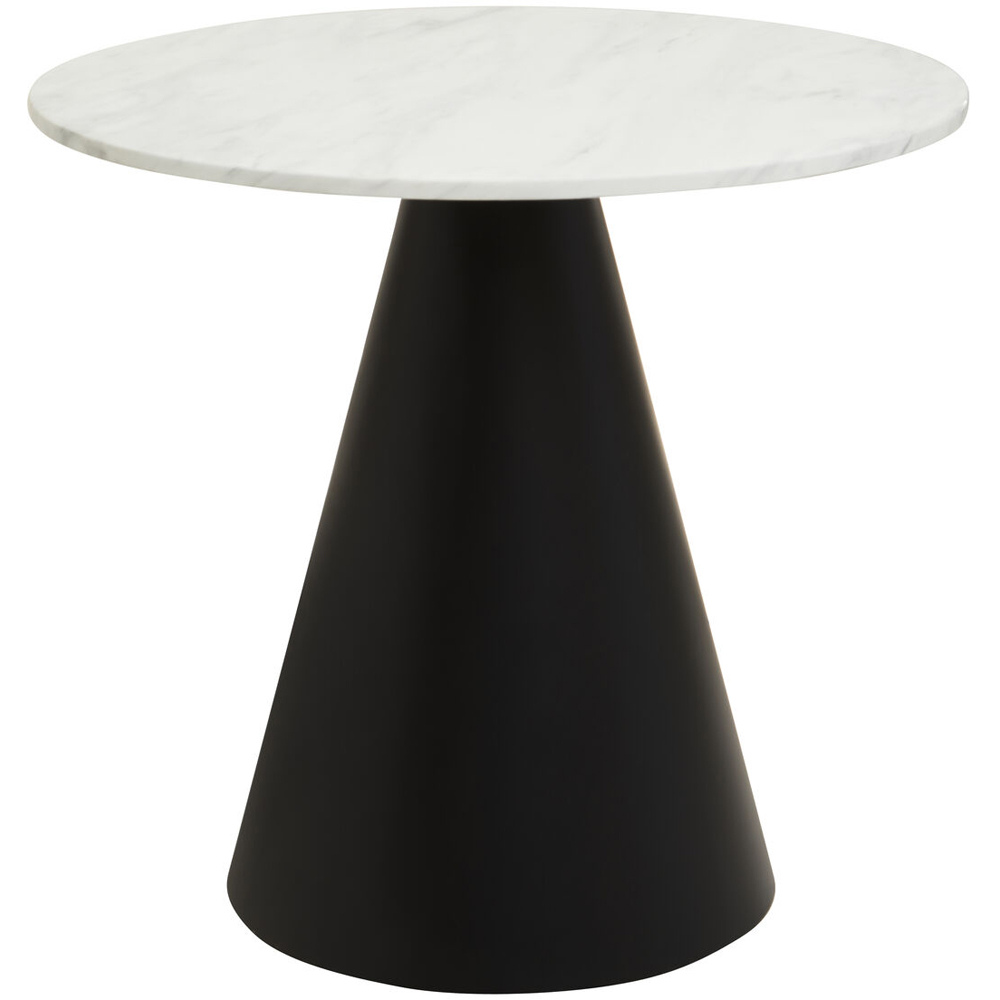 Premier Housewares Azalea White Marble Top Round Dining Table with Conical Base Image 3