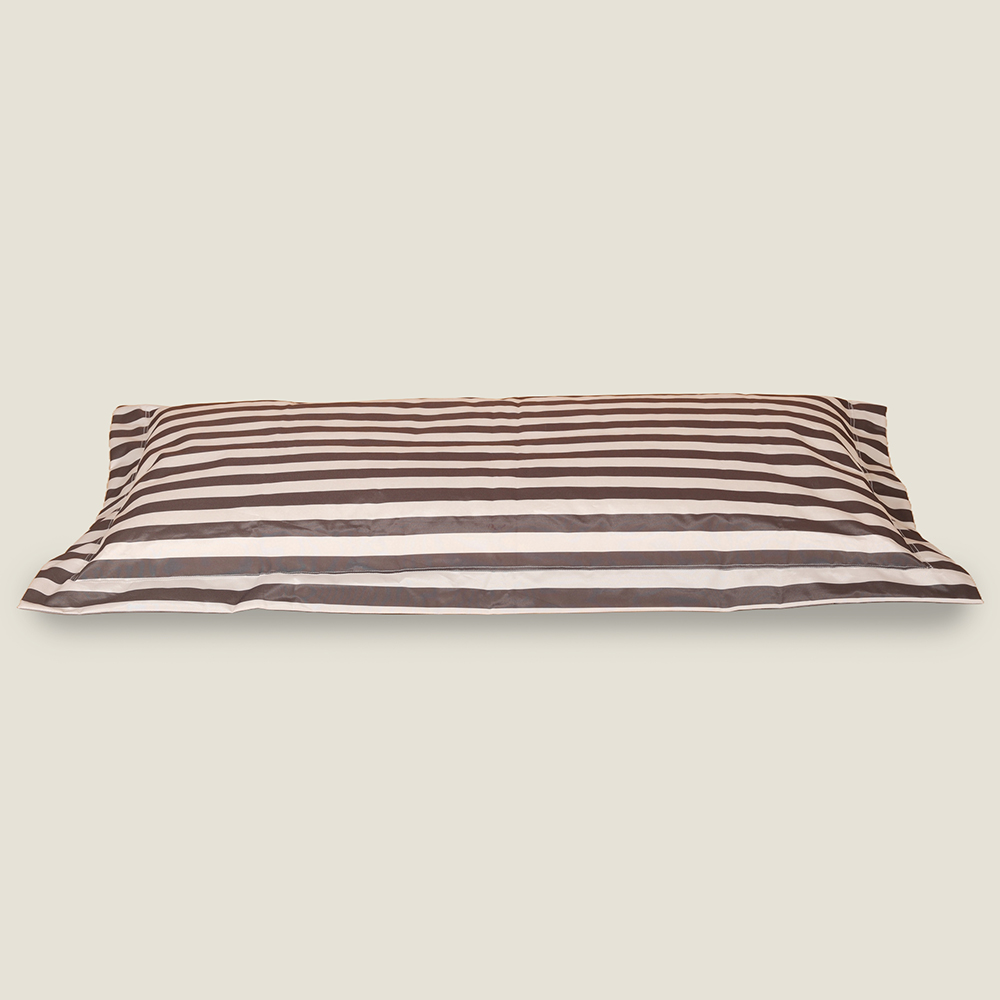 Kaikoo Grey and Cream Stripe Floor Cushion Image 5