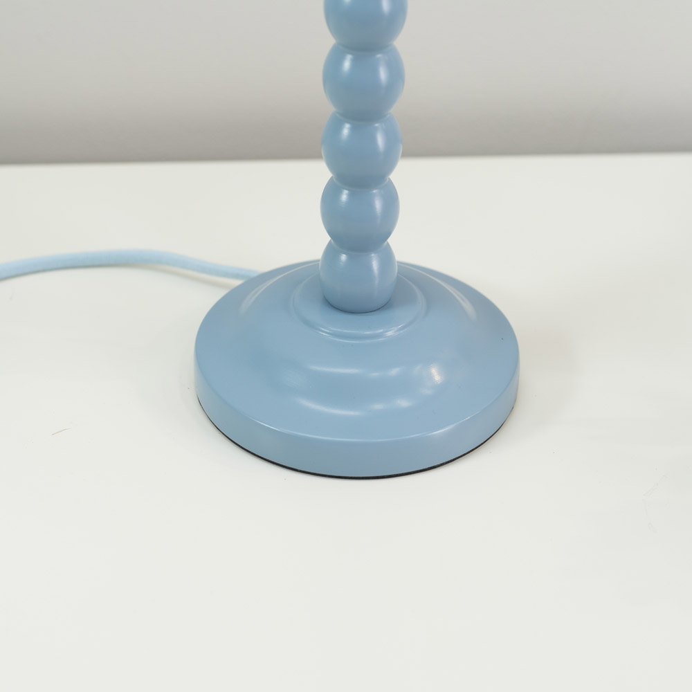ValueLights Bobbins Green Scallop Shade Powder Blue LED Floor Lamp Image 3